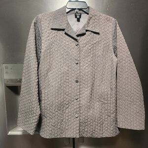 Eileen FISHER petite SMALL Textured Gray Women's Blazer NYLON Jacket